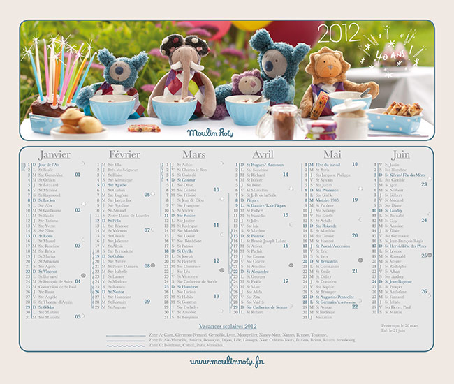 Calendrier Moulin Roty 2012
