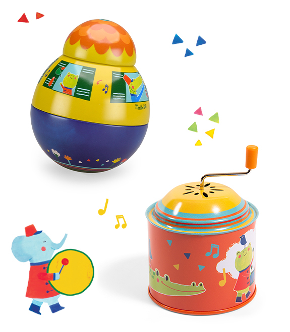 Moulin Roty Speelgoed Spinning Top Fanfare Small Ø 12,5 cm Les Jouets Metal
